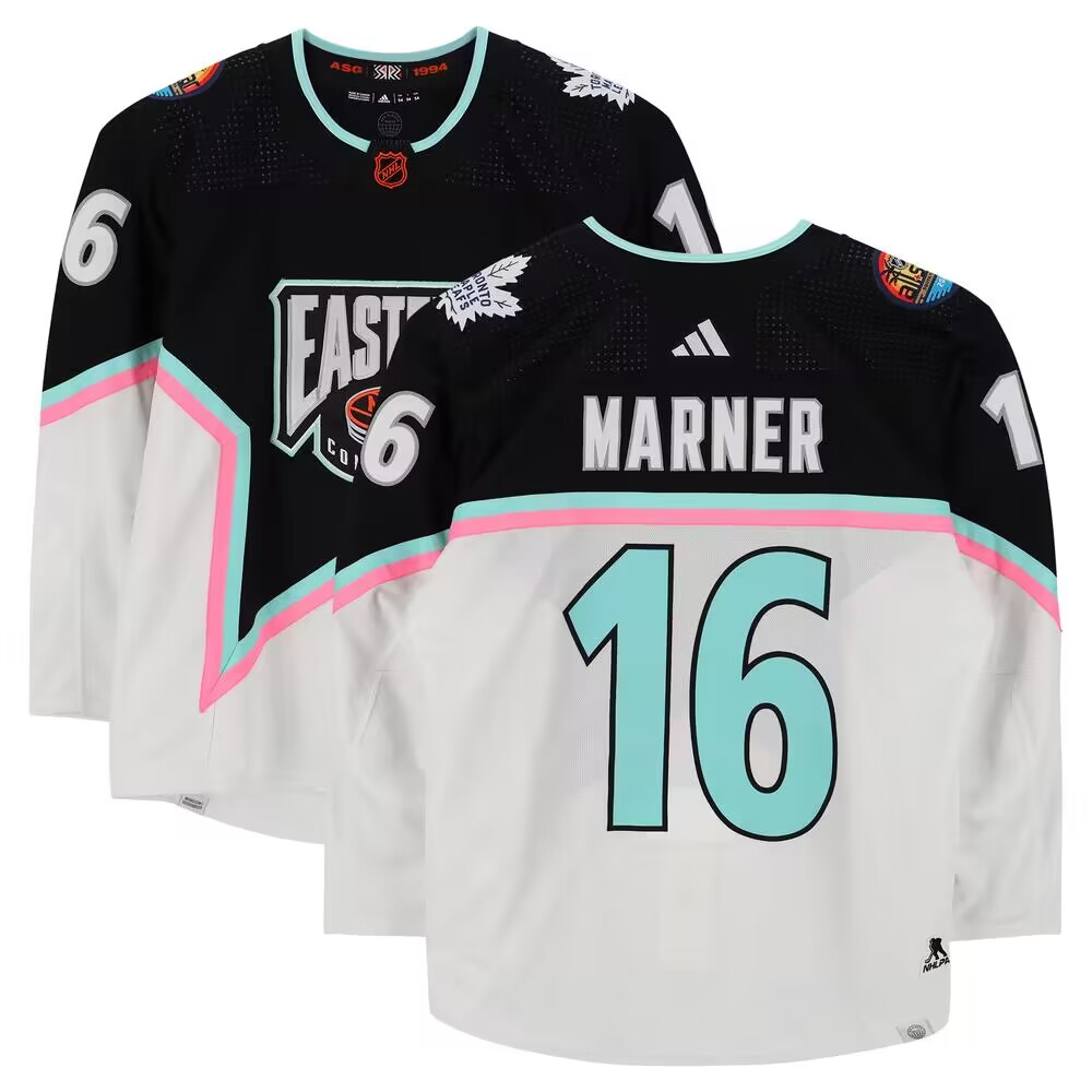 Men's Toronto Maple Leafs #16 Mitchell Marner Black/White 2023 All-star Stitched Jersey